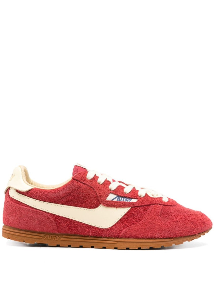 Autry Textured Red Suede Autry Sneakers