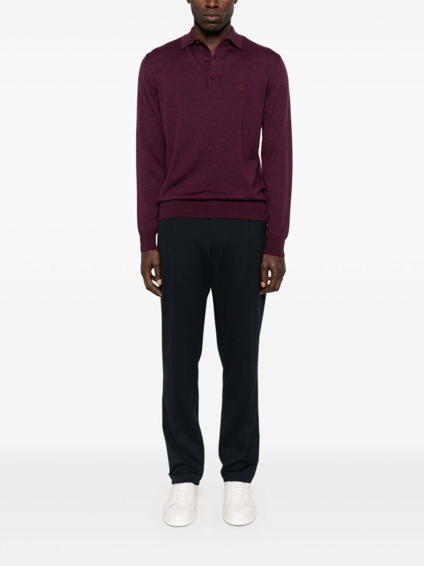 Paolo Pecora Tailored Blue Trousers With Drawstring Waist