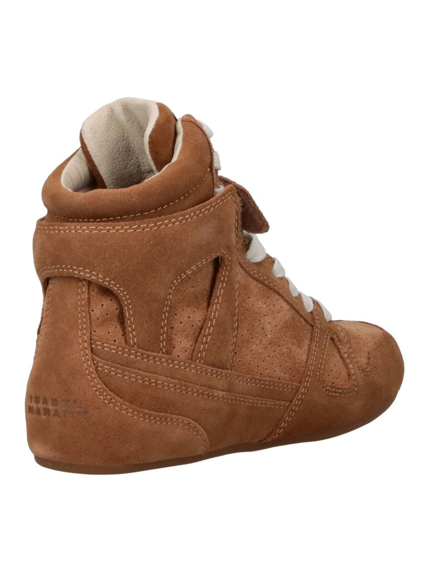 Isabel Marant Brown Senny Suede Ankle Strap High-Top Sneakers
