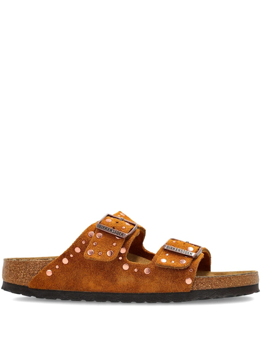 Birkenstock Arizona Rivet Brown Suede Two-Strap