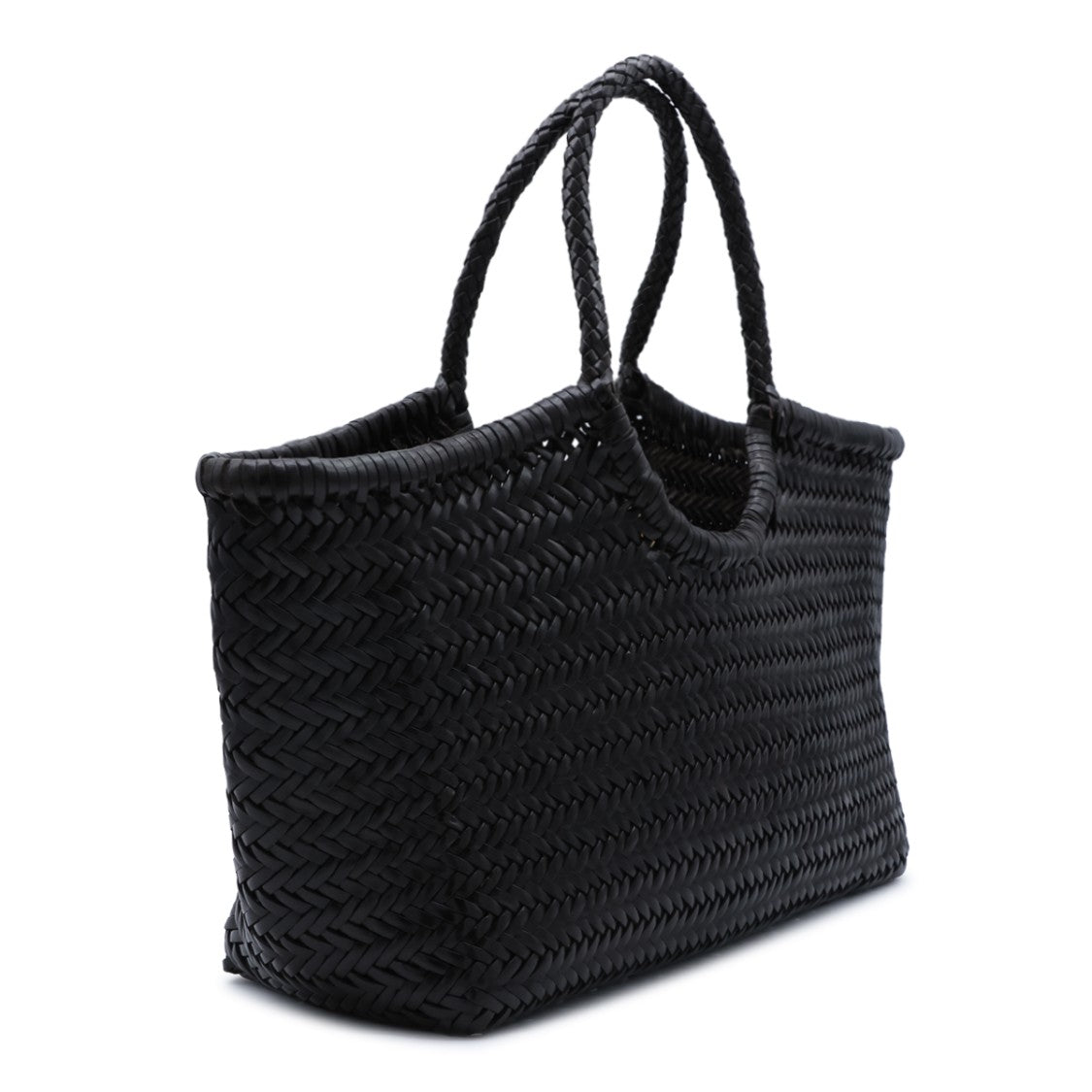 Dragon Diffusion Woven Black Tote Bag With Artisanal Detailing