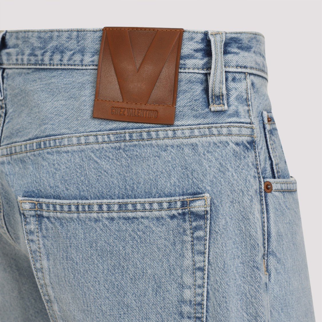 Valentino Light Wash Straight-Leg Denim Jeans