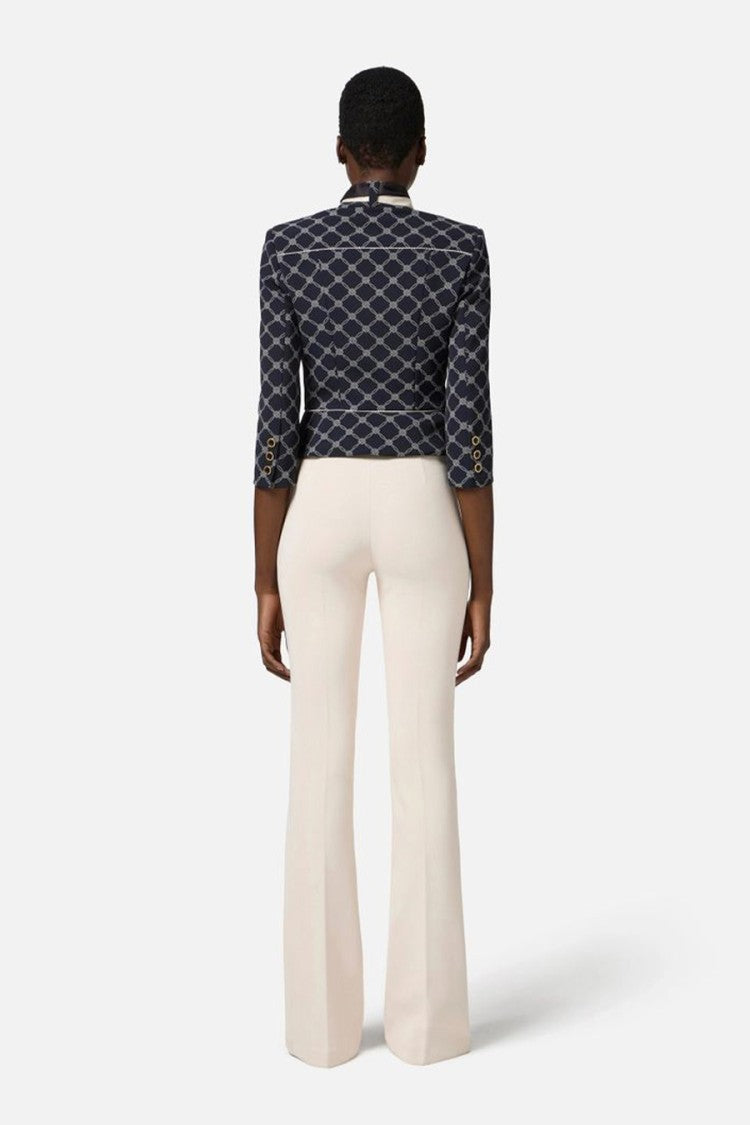 Elisabetta Franchi Polyester-Elastane Blend Flared Trousers