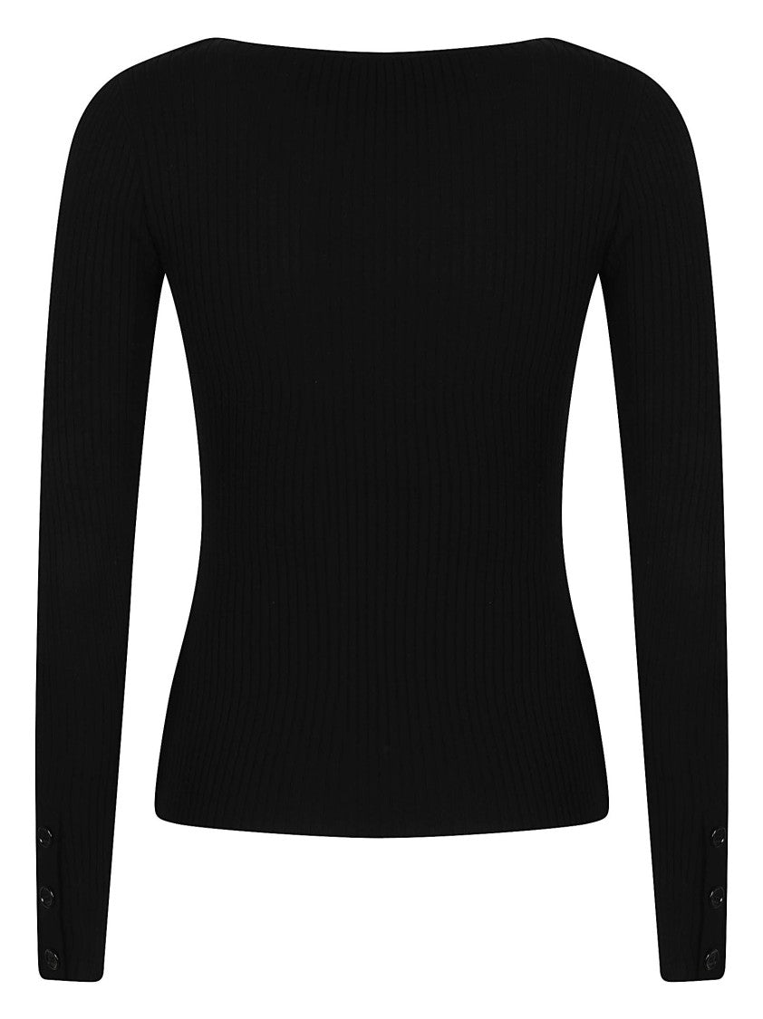 Courrèges Long Sleeve Fitted Ribbed Viscose-Blend T-Shirt