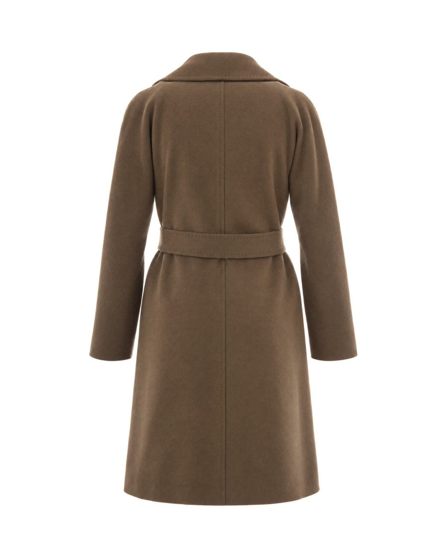 Max Mara Cuoio Ravenna Wool Drap Flared Midi Wrap Coat