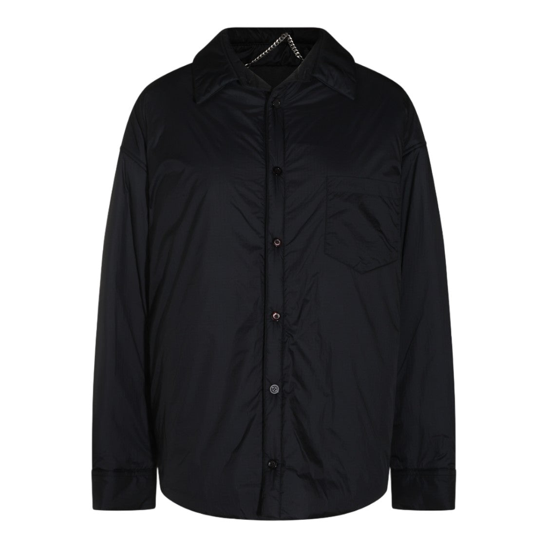 Maison Margiela Satin-Finish Classic Collar Button-Down Coat