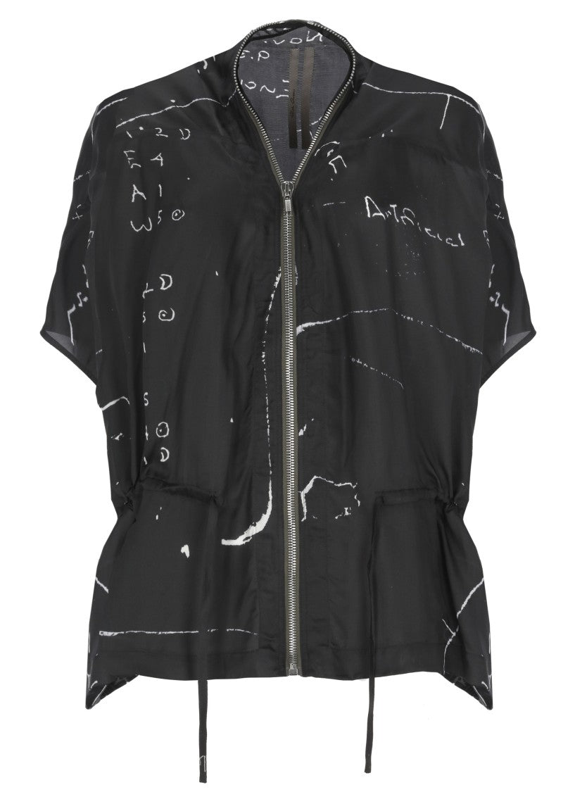 Rick Owens Black Sail Printed Viscose Vest