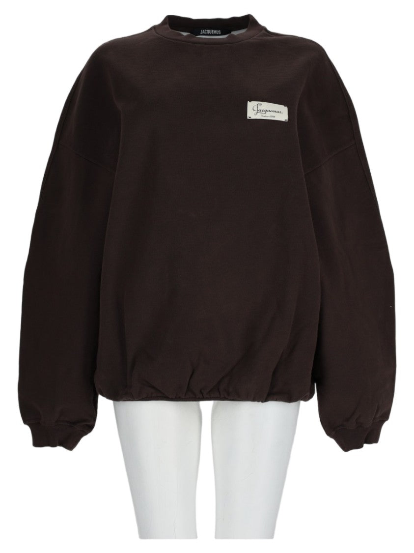 Jacquemus Brown Relaxed Fit Cropped Cotton Sweatshirt