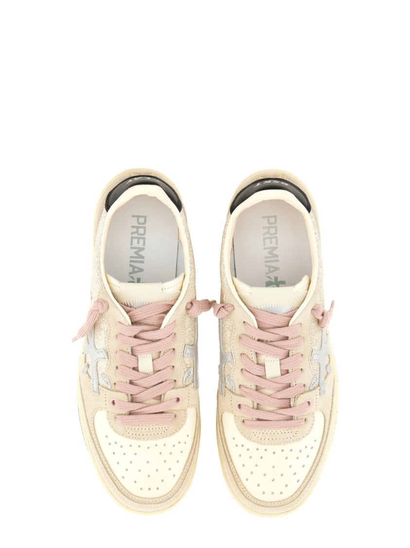 Premiata Low-Top Sneakers With Lamb And Calf Leather Accents