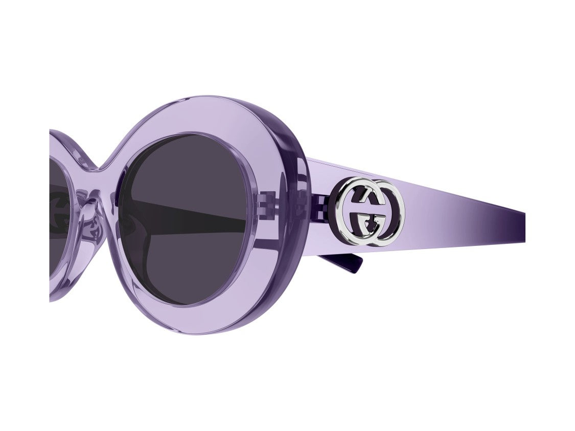 Gucci Purple Gg2026s Translucent Rounded Sunglasses