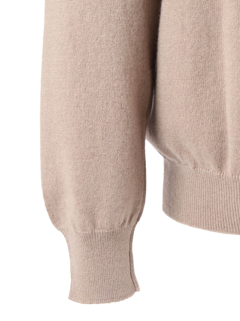 Fedeli Classic Cashmere Crew-Neck Sweater With Ribbed Details