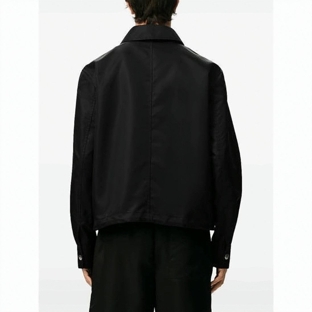 Ami Paris Nylon Jacket With Metallic Stud Buttons And Minimalist Design