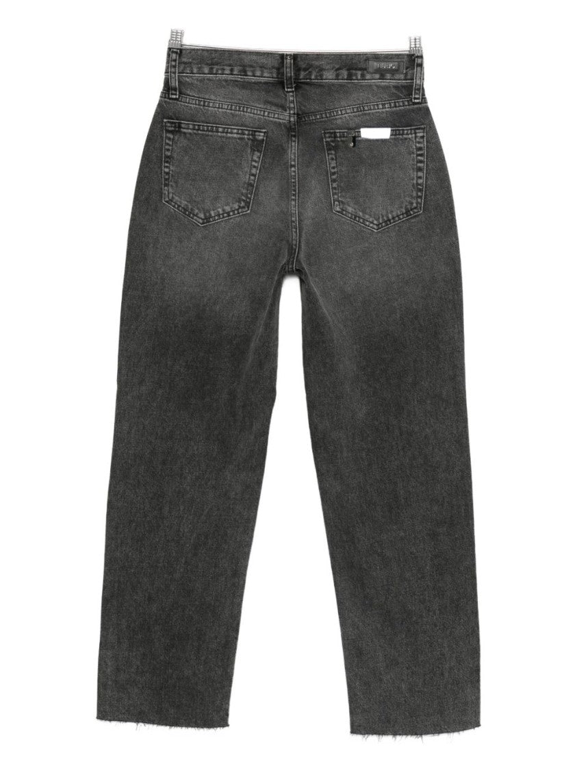 Liu Jo Straight-Leg Black Jeans With Distressed Detailing