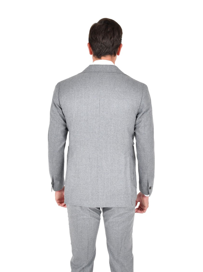 Franzese Collection Light Grey Pinstriped Suit With Tailored Blazer