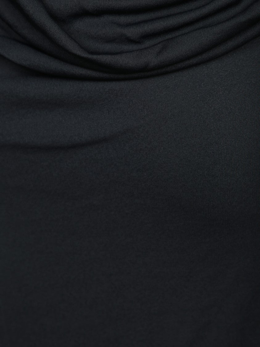 Jacquemus Black Midi Dress With Unique Draped Design