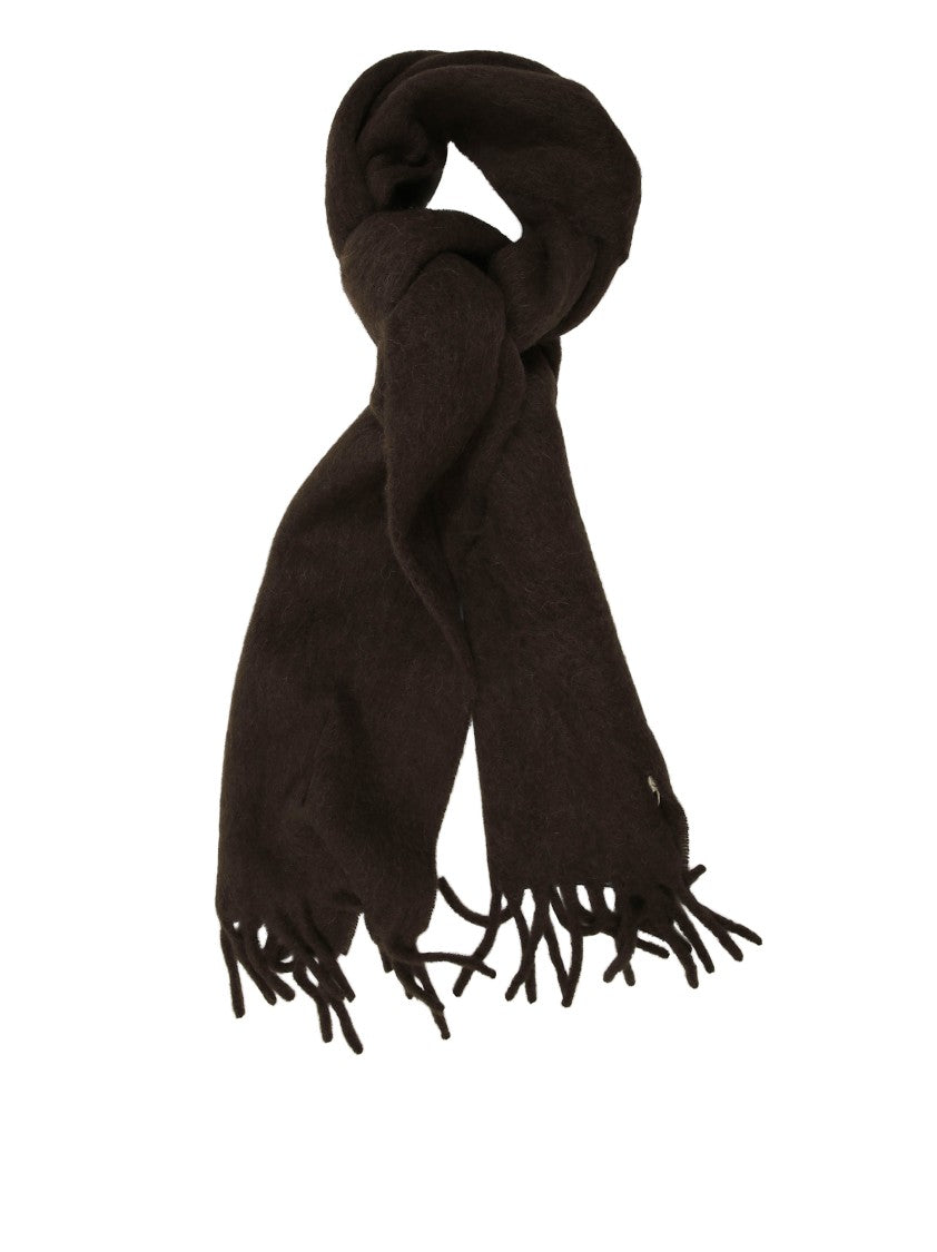 Marni Dark Brown Fringed Scarf