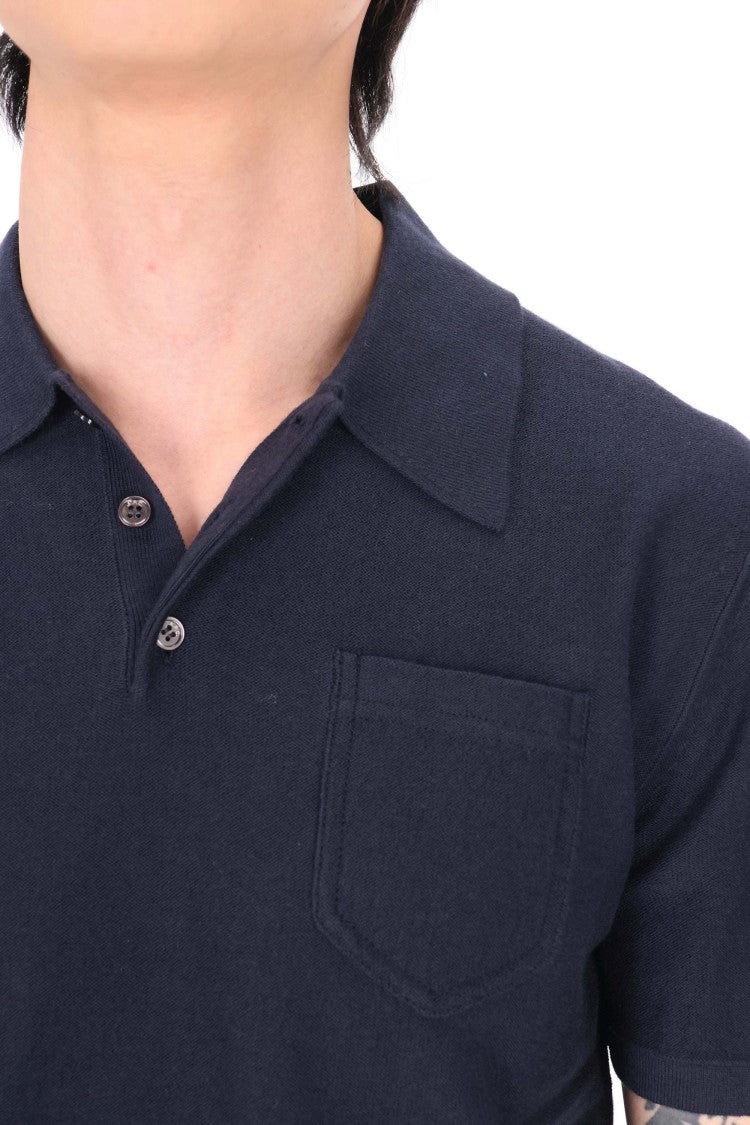 A.P.C. Eliot Cotton-Cashmere Pocket Polo Shirt