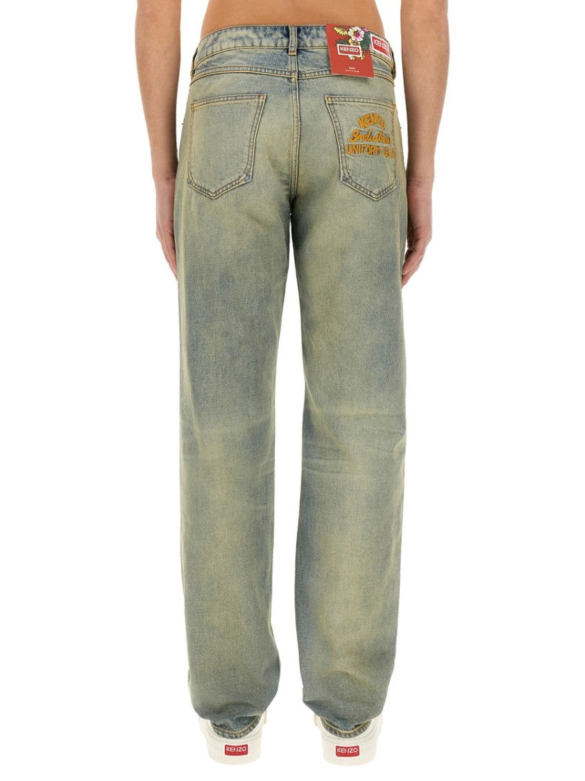 Kenzo 'Drawn Varsity' Slim Bara Jeans