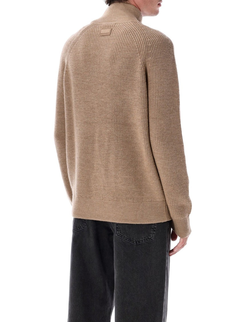 Isabel Marant Benet Ribbed High Collar Knit Sweater