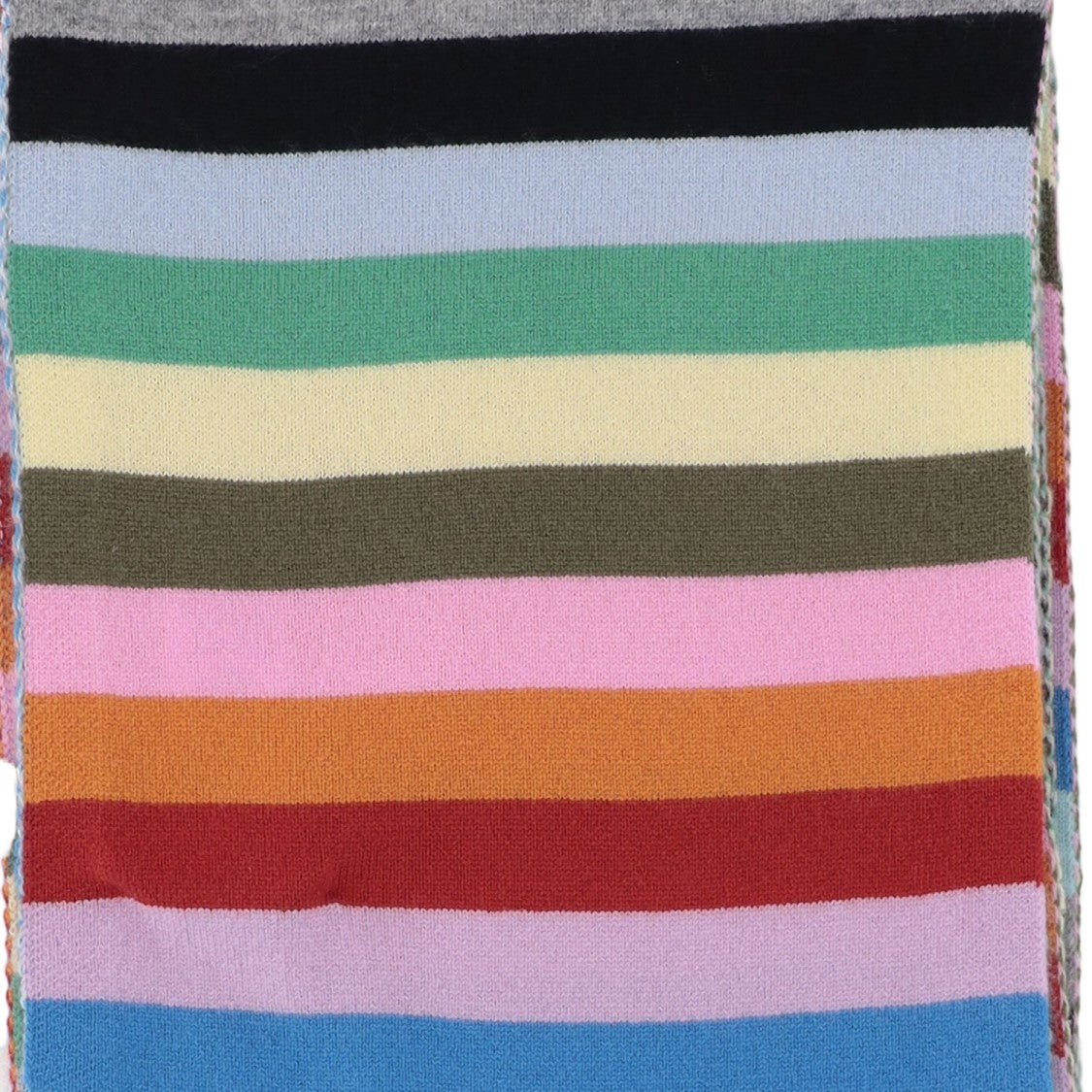 Allude Rectangular Cashmere Scarf With Multi-Color Striped Pattern