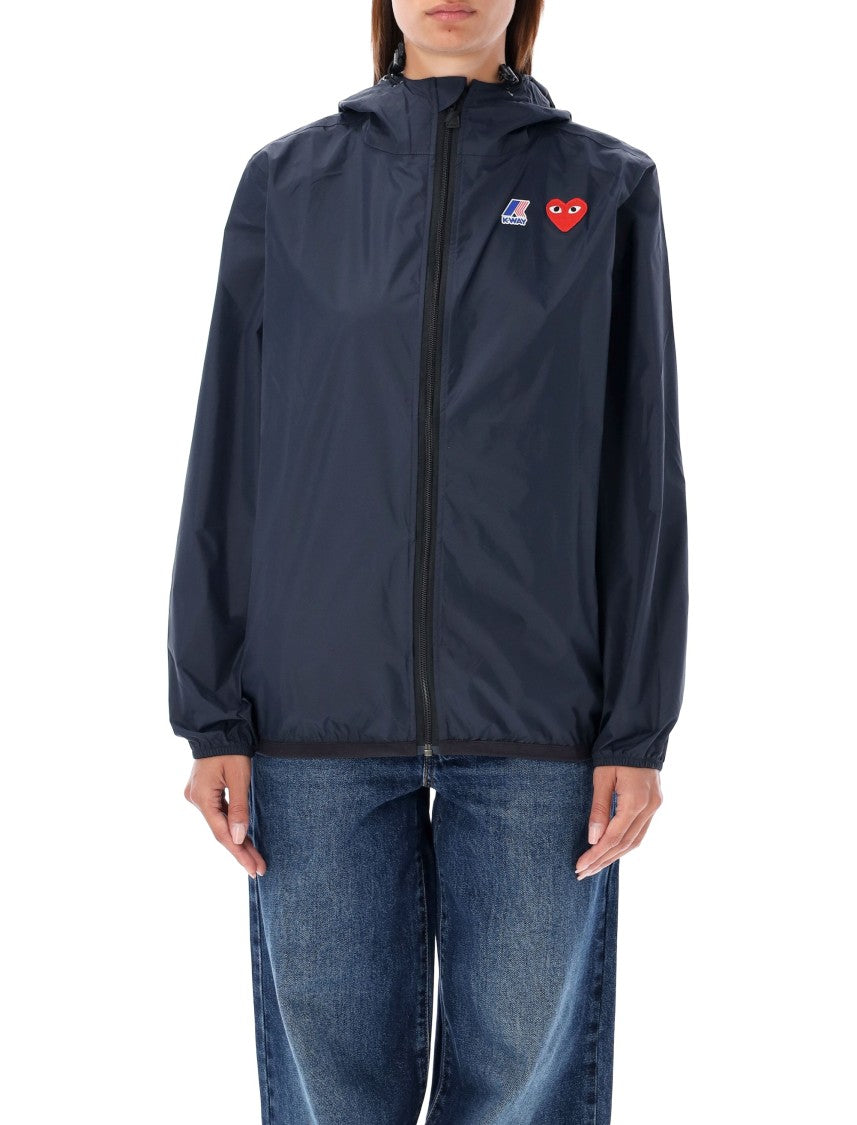 Comme Des Garçons Water-Resistant Full Zip Jacket With Adjustable Hood And Versatile Design
