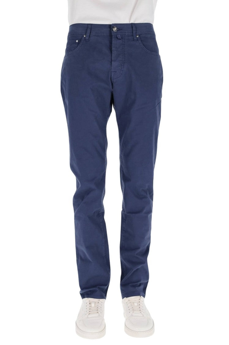 Jacob Cohen Slim-Fit Five-Pocket Cotton Pants With Unique Details