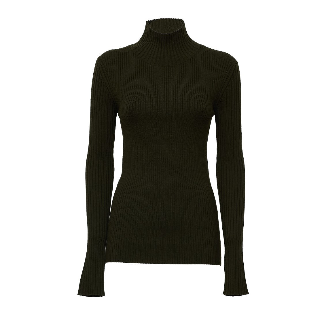 Victoria Beckham Ribbed Victoria Beckham Embroidered Turtleneck Sweater