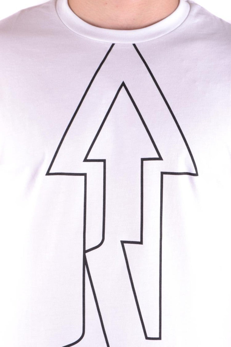 Les Hommes Abstract Arrow Graphic White T-Shirt