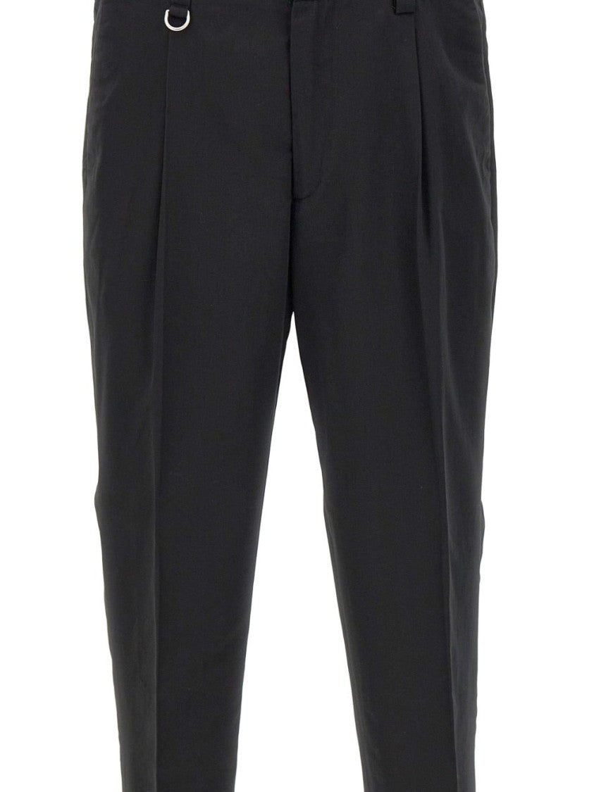 Paolo Pecora Tailored Black Trousers With Ring Detail