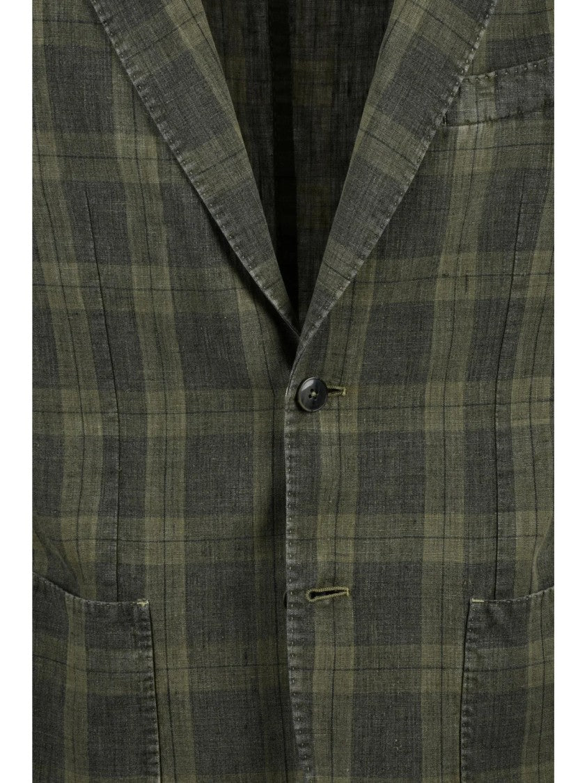 L.B.M. 1911 Sage Green Unlined Linen Blazer