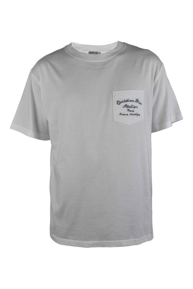 Dior Cotton Relaxed Fit T-Shirt With Embroidered Logo Details