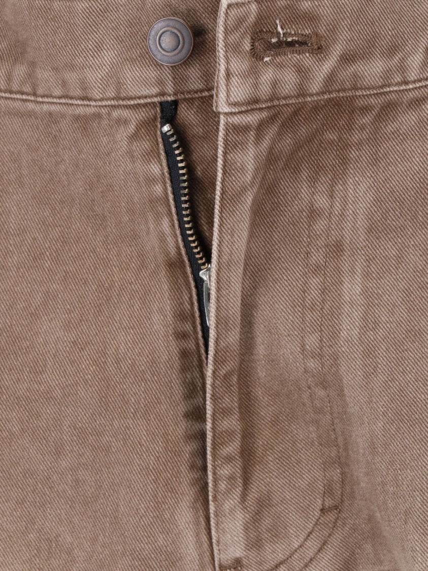 Tonywack Vintage-Washed Taupe Straight-Leg Pants