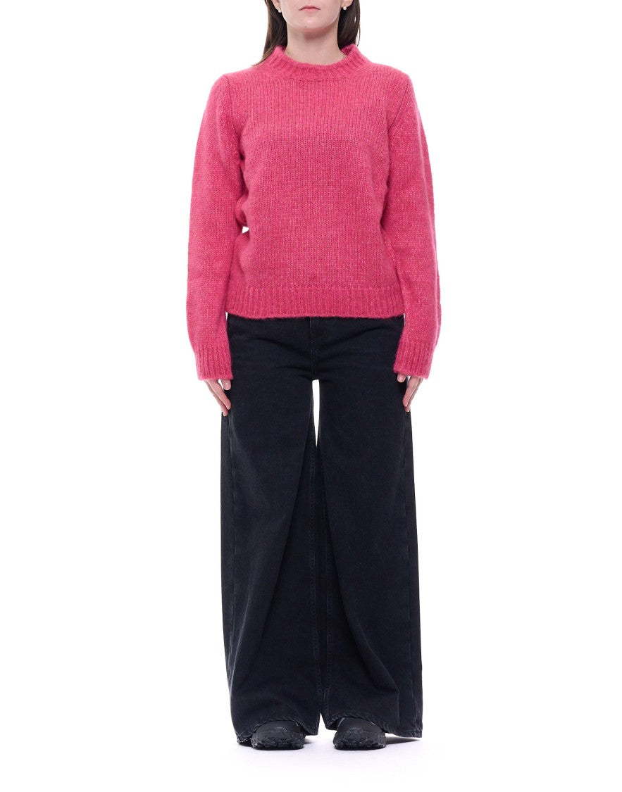 Fabrizio Del Carlo Women’S Pink Wool Crewneck Sweater