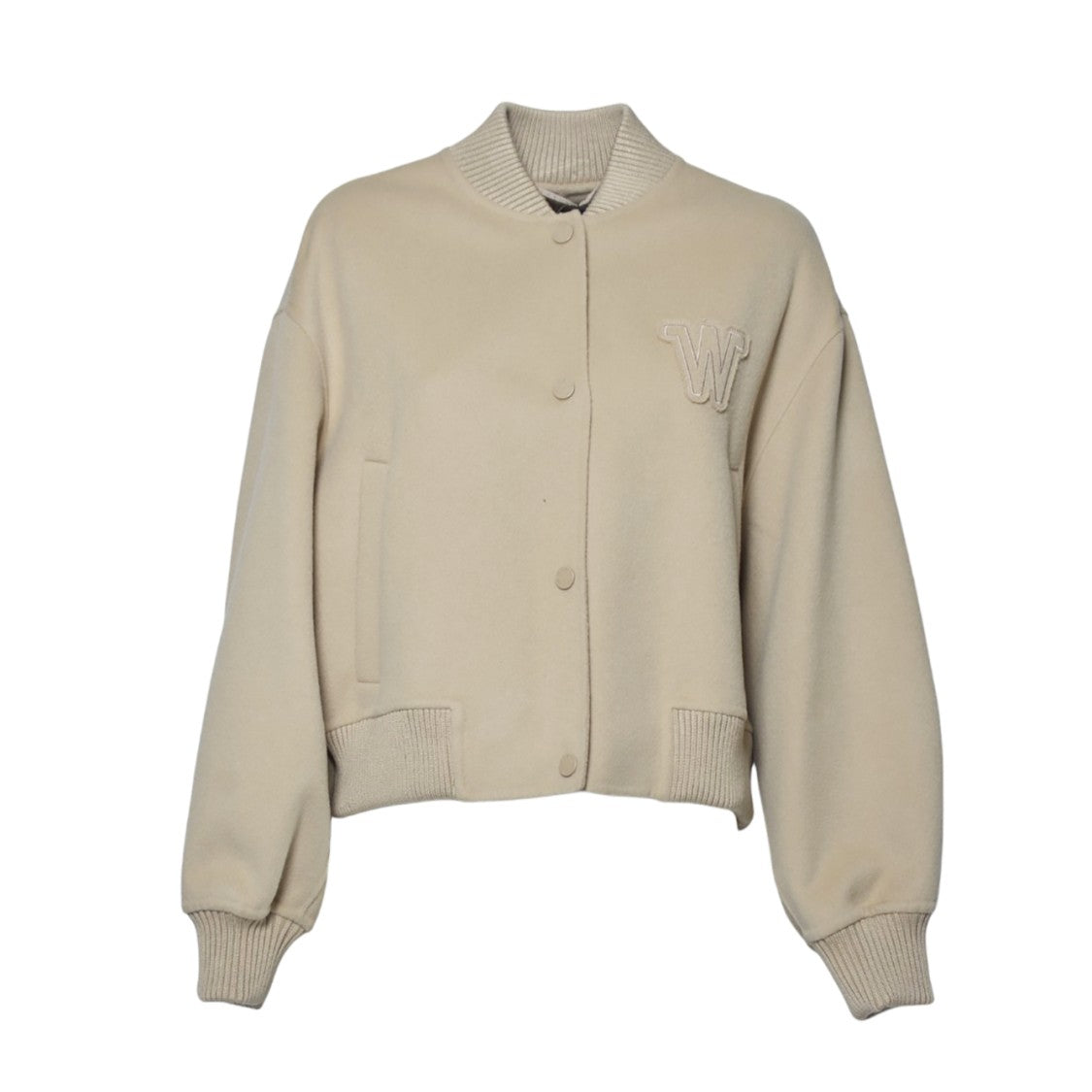 Max Mara Cropped Bomber Jacket With Ribbed Collar