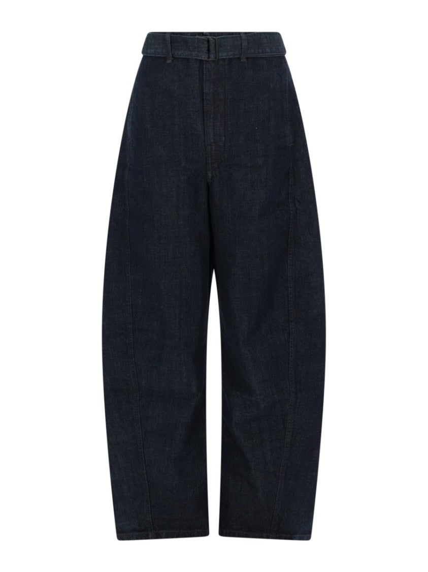 Lemaire Twisted Dark Denim Wide-Leg Pants