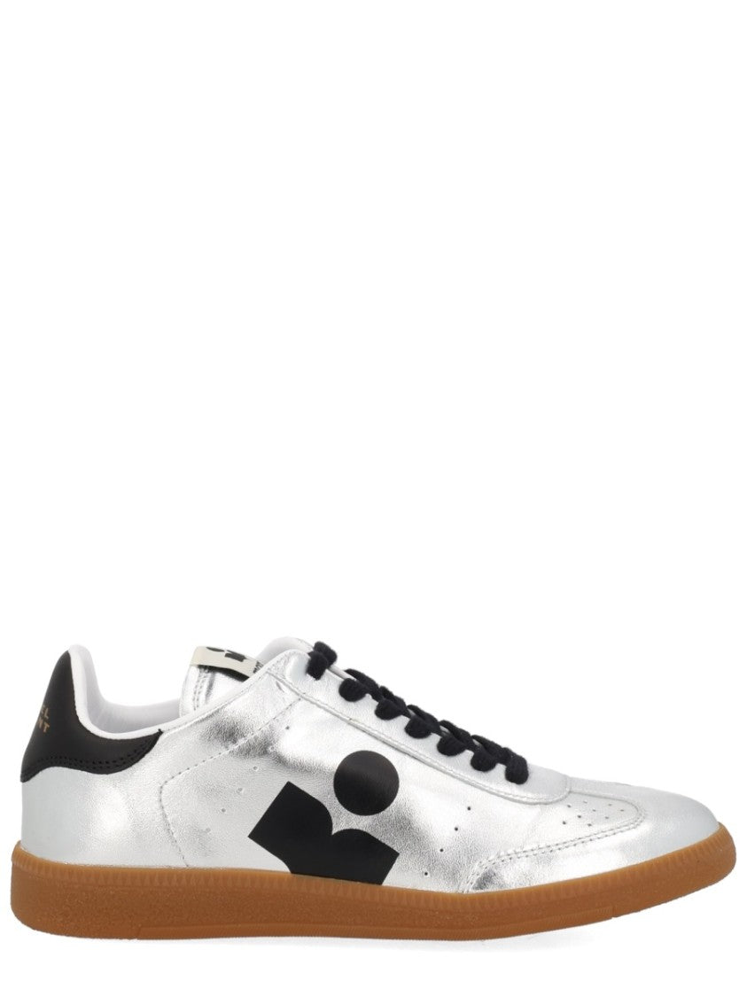 Isabel Marant Silver Kaycee Metallic Sheepskin Leather Sneakers