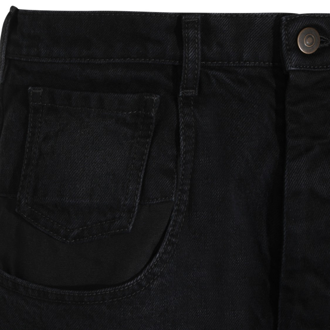 Maison Margiela High Belted Waist Wide-Leg Pants Denim - Anthracite