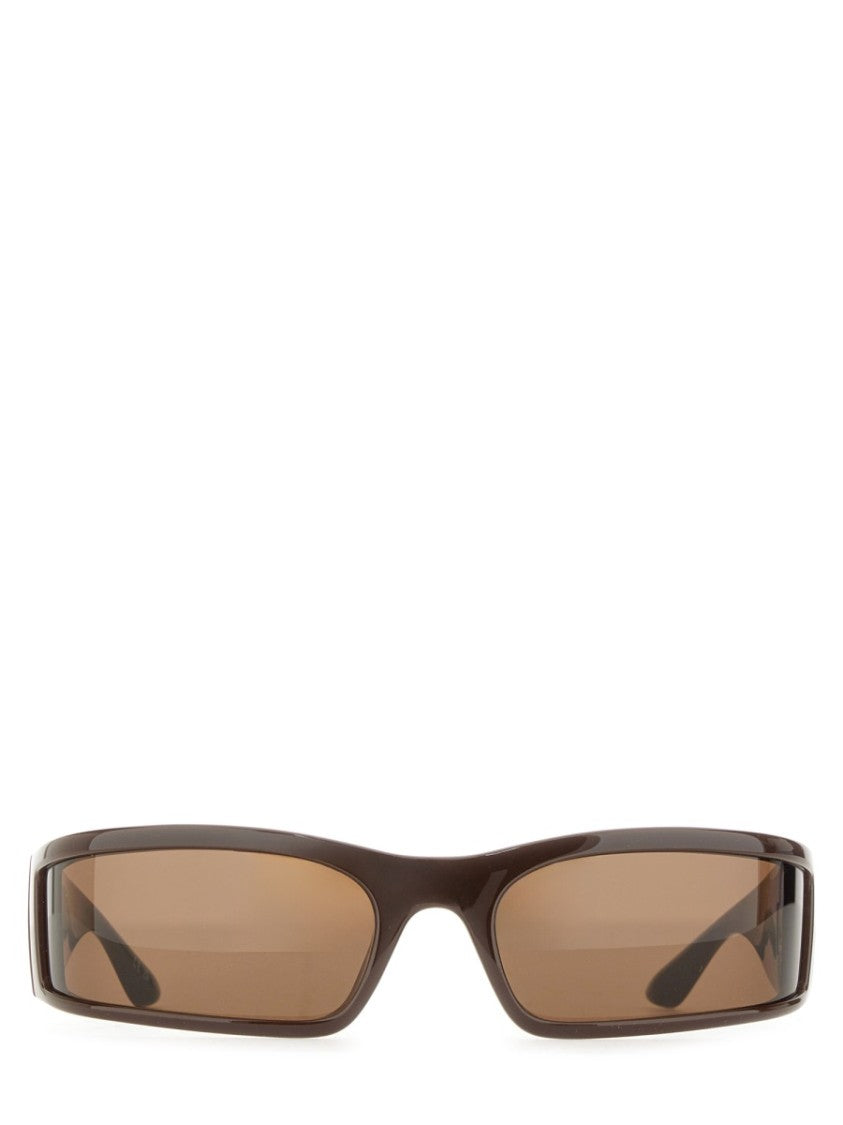 Balenciaga Sunset Rectangle Metallic Logo Sunglasses