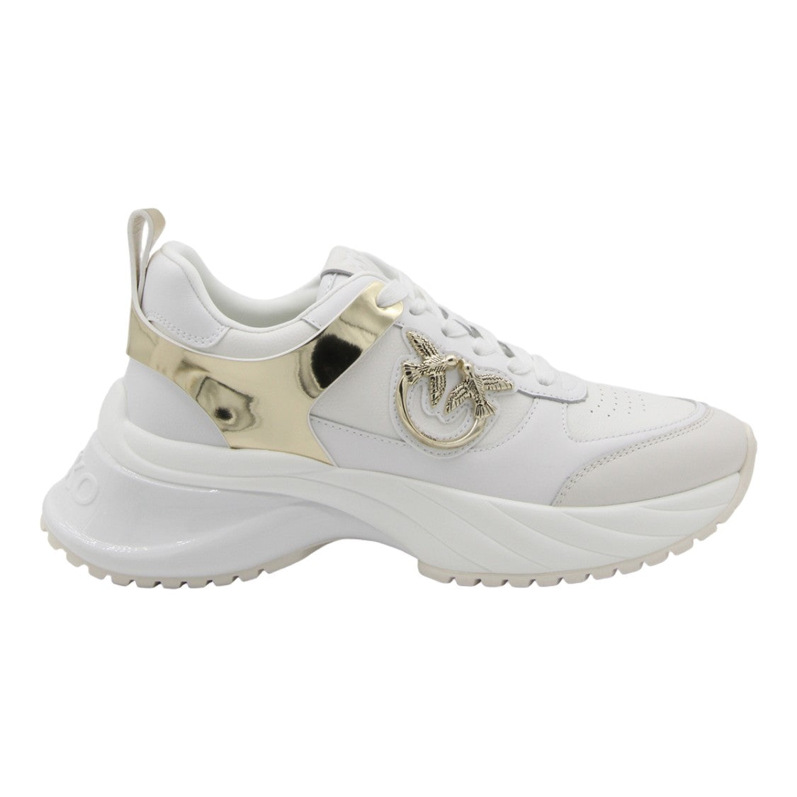 Pinko White Sneakers With Sculpted Sole