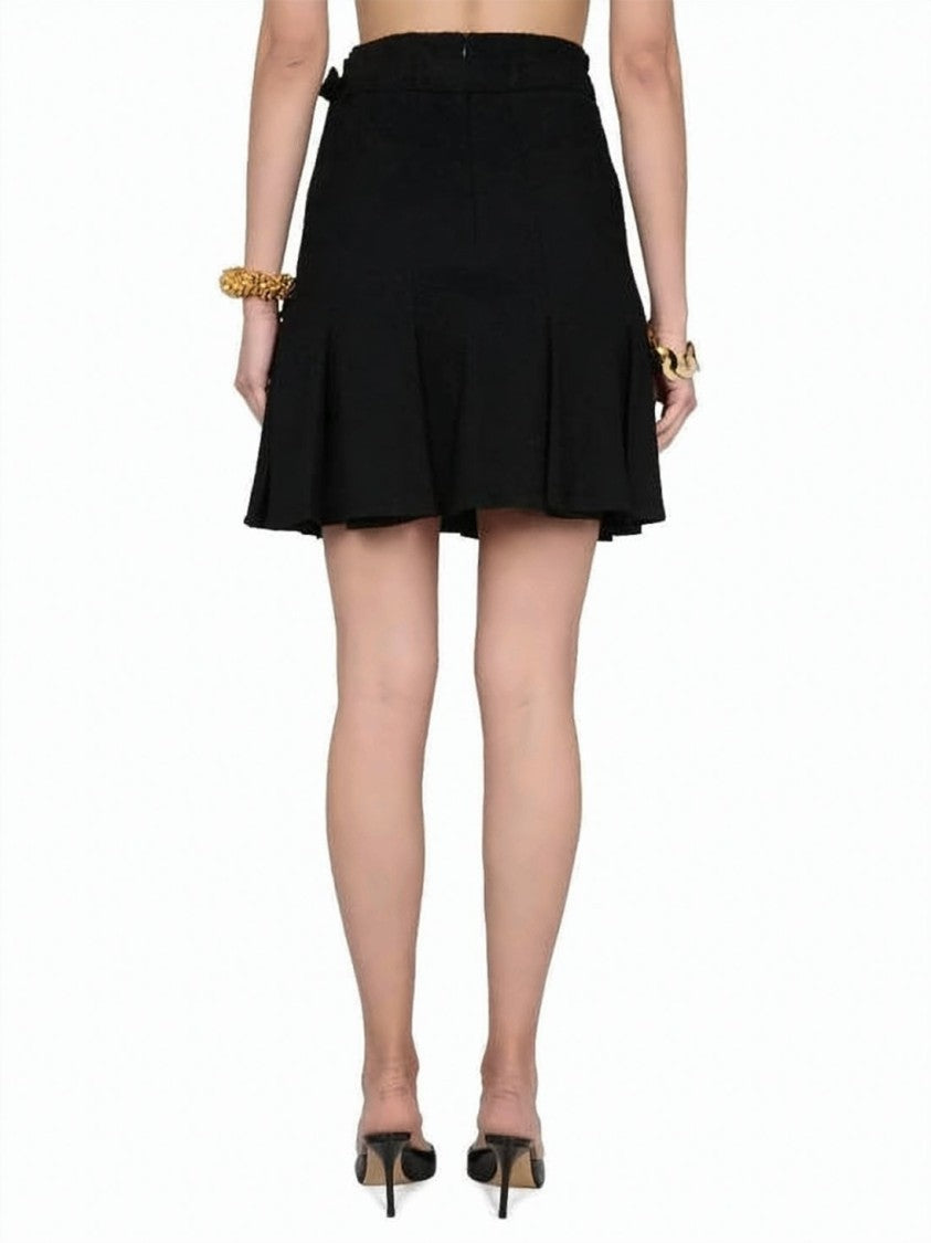 Patou Flared Mini Skirt With Pleated Design