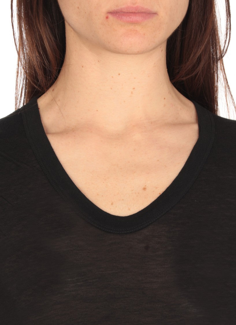 Rick Owens V-Neck Sleeveless Cotton Top With Relaxed Fit