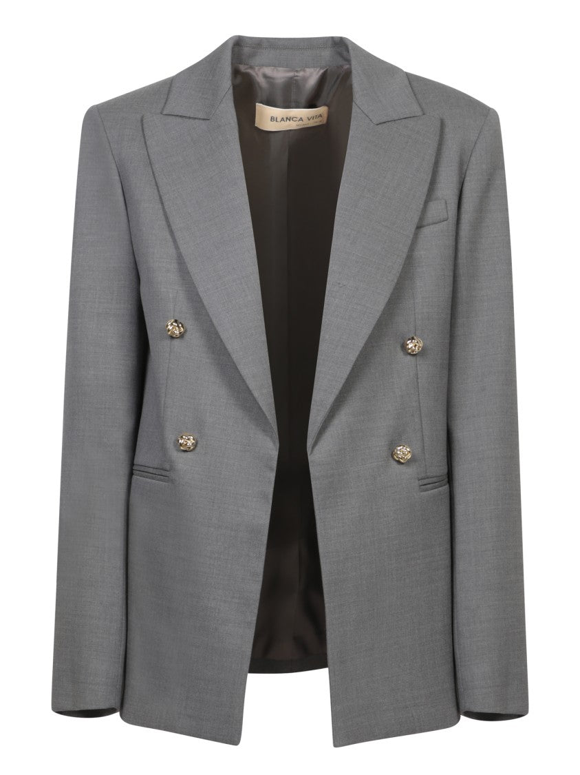 Blanca Vita Single-Breasted Jacket With Golden Buttons