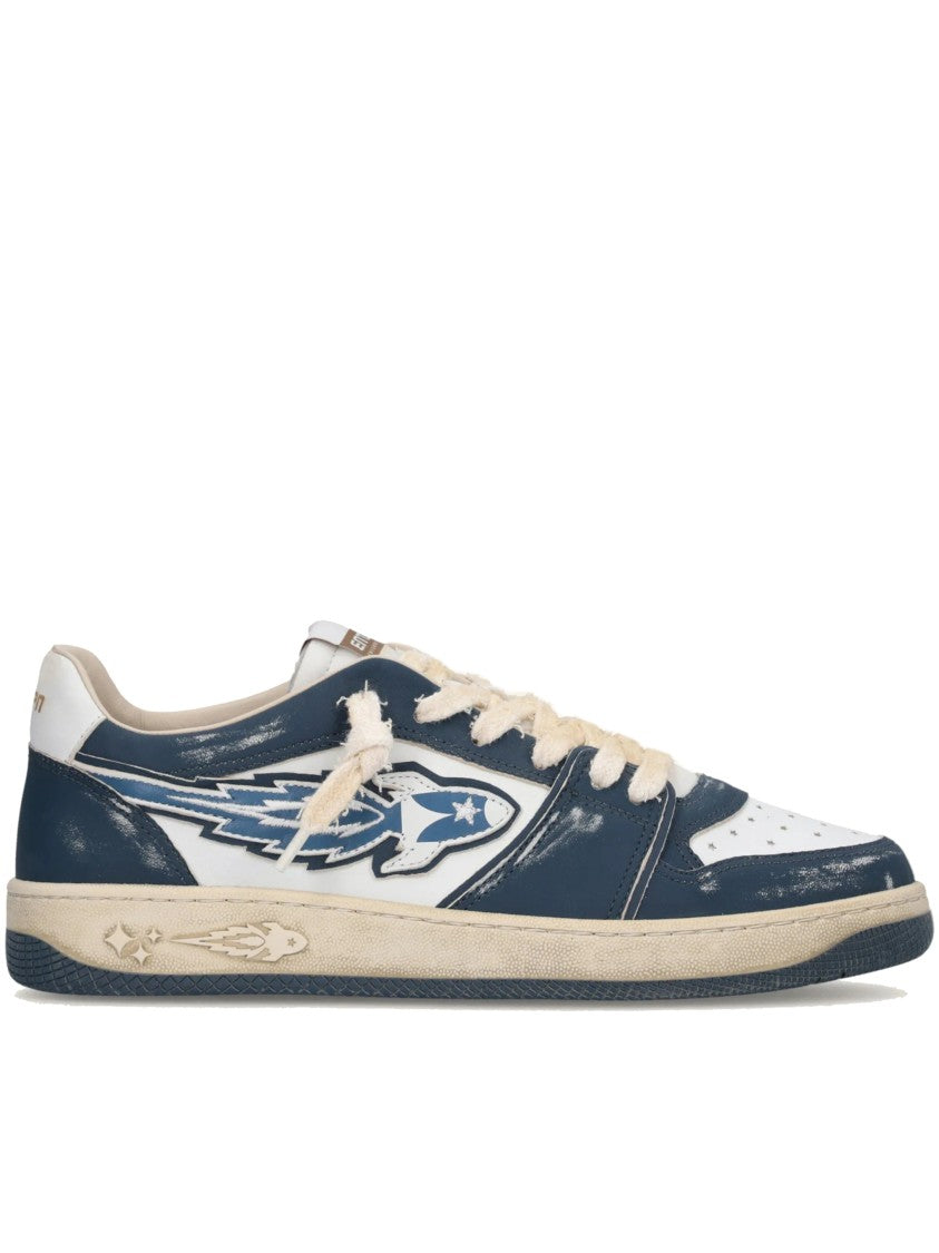 Enterprise Japan Egg Rocket 3 Navy/White Leather Sneakers