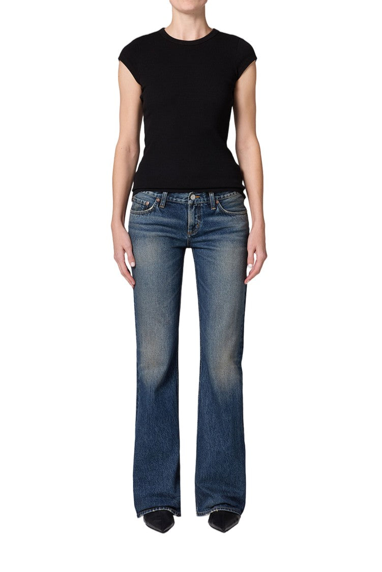Agolde Dark Blue Bootcut Rigid Denim Jeans