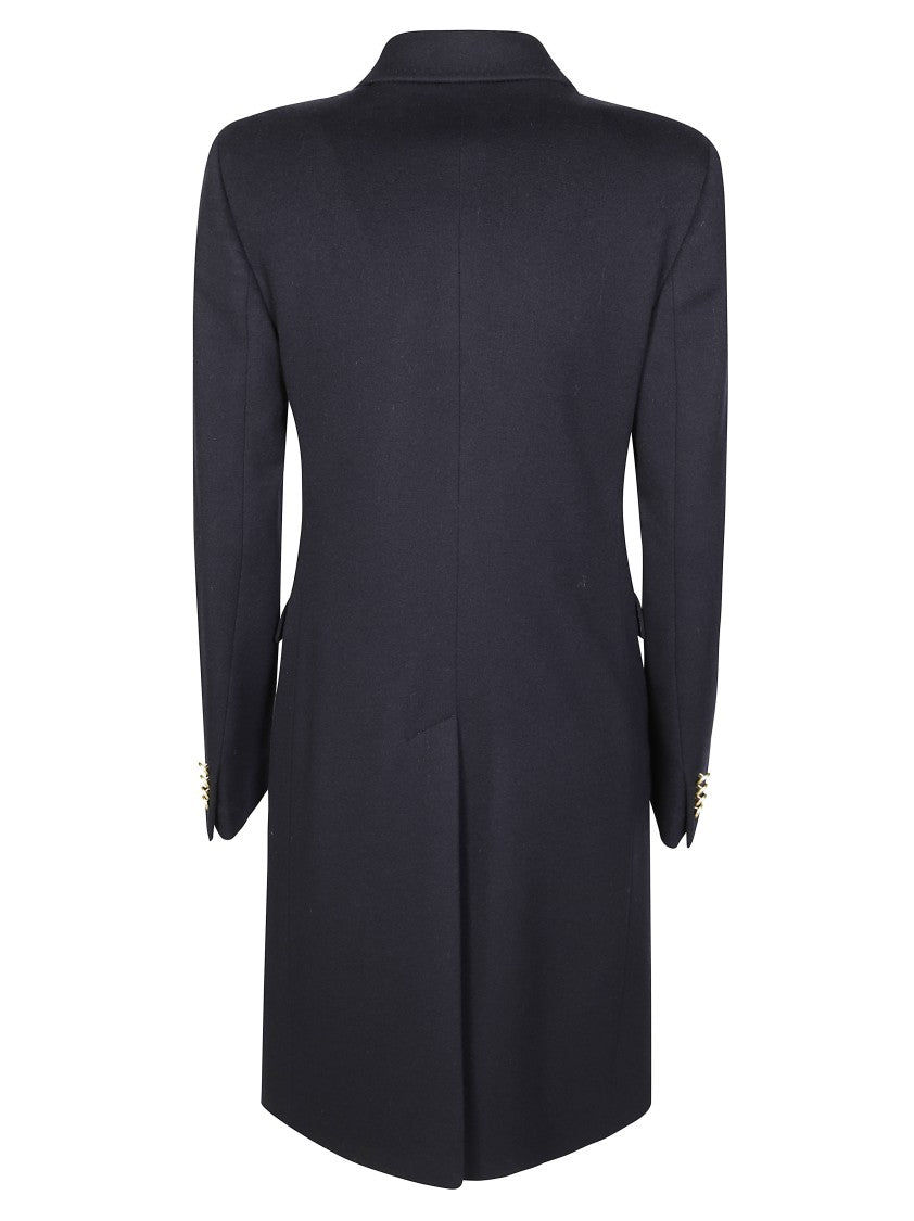 Tagliatore C-Parigi10b Tailored Double-Breasted Coat With Gold-Tone Buttons