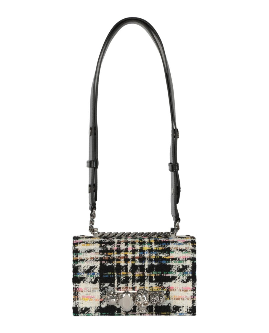 Alexander Mcqueen Mini Jewelled Tweed Shoulder Bag