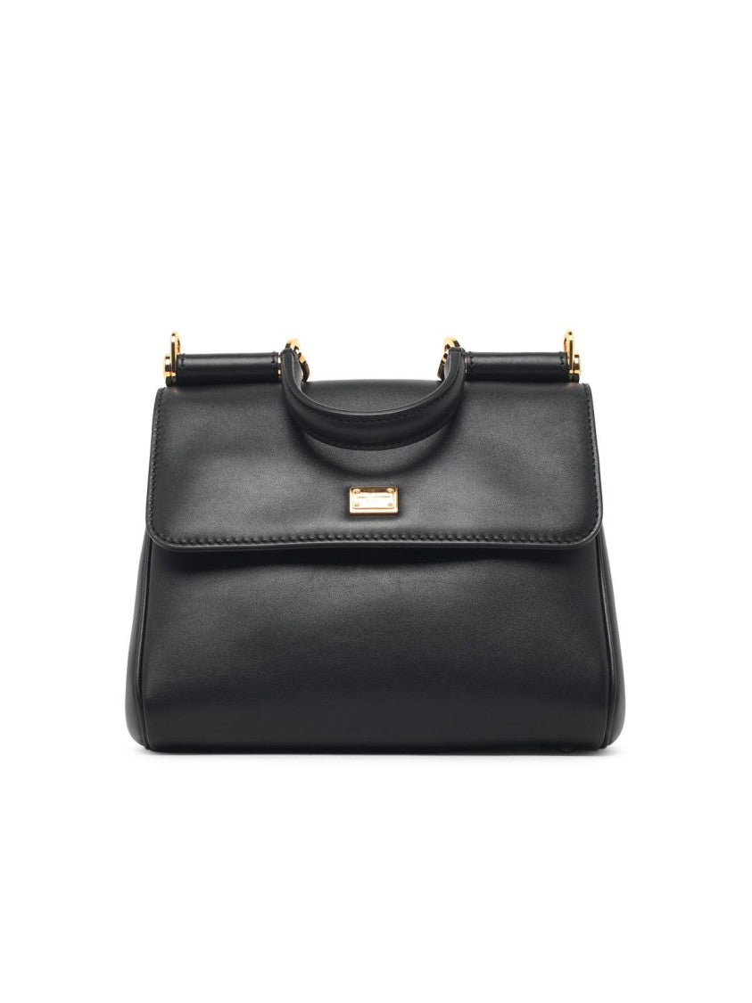 Dolce & Gabbana Black My Sicily Calf Leather Shoulder Bag