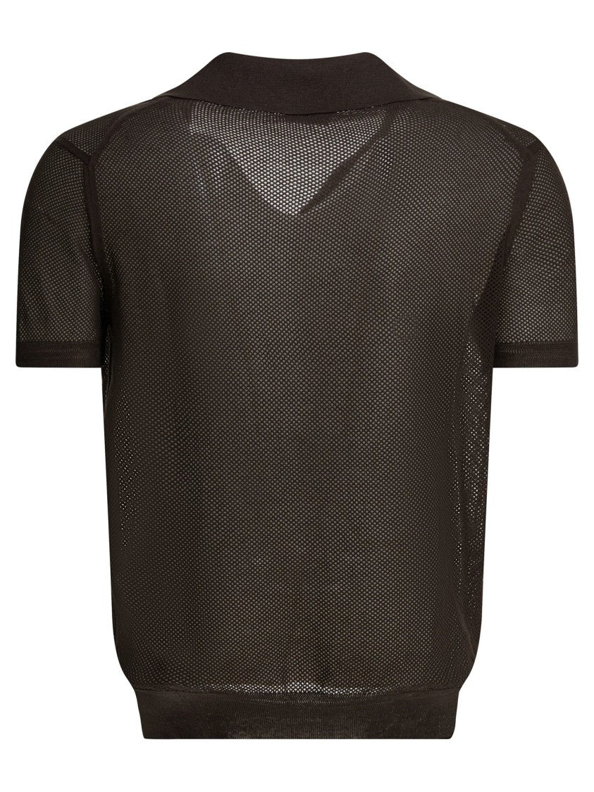 Tom Ford Semi-Sheer Silk-Cotton Blend Polo Shirt