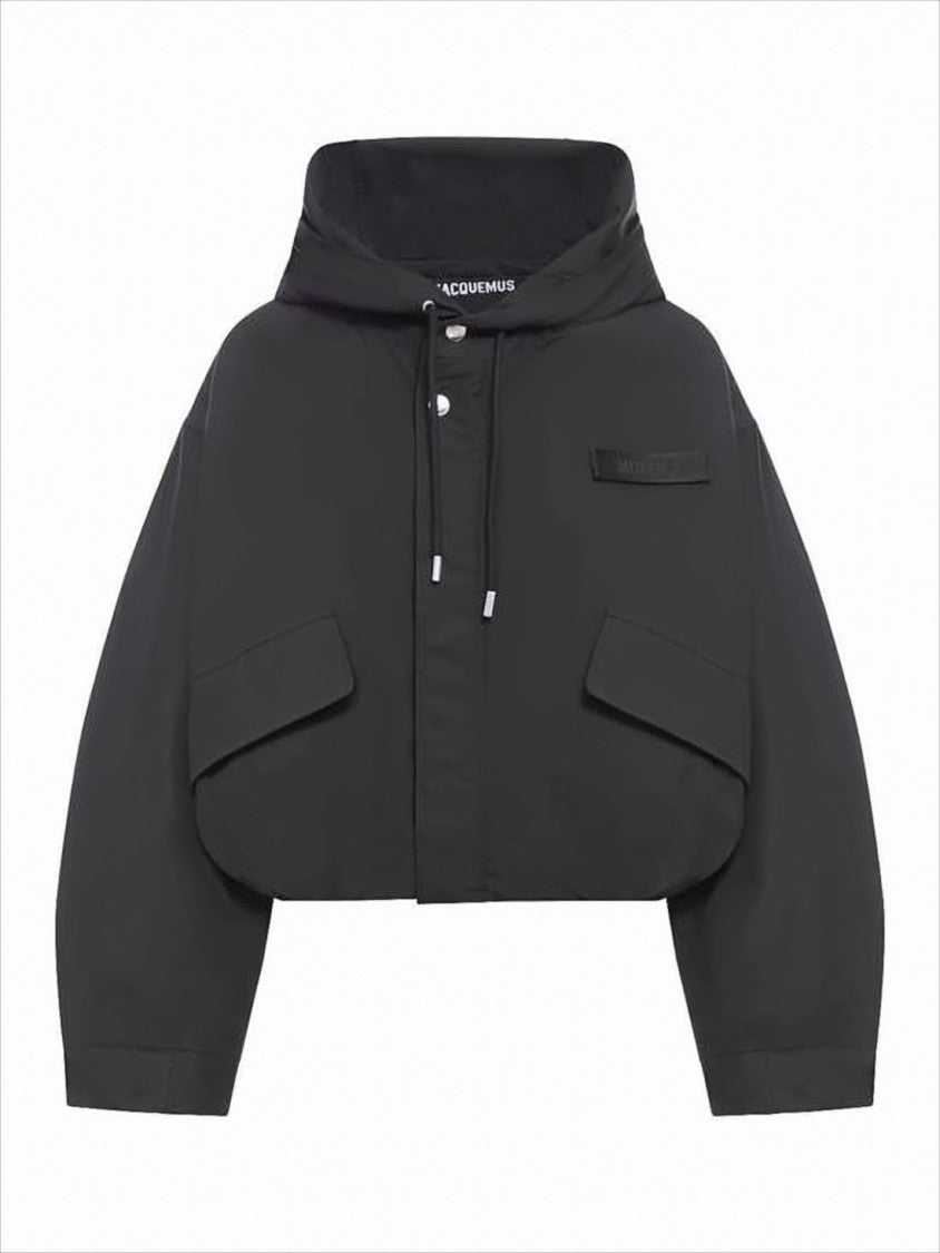Jacquemus Cropped Hooded Sweatshirt With Oversized Sleeves And Drawstring