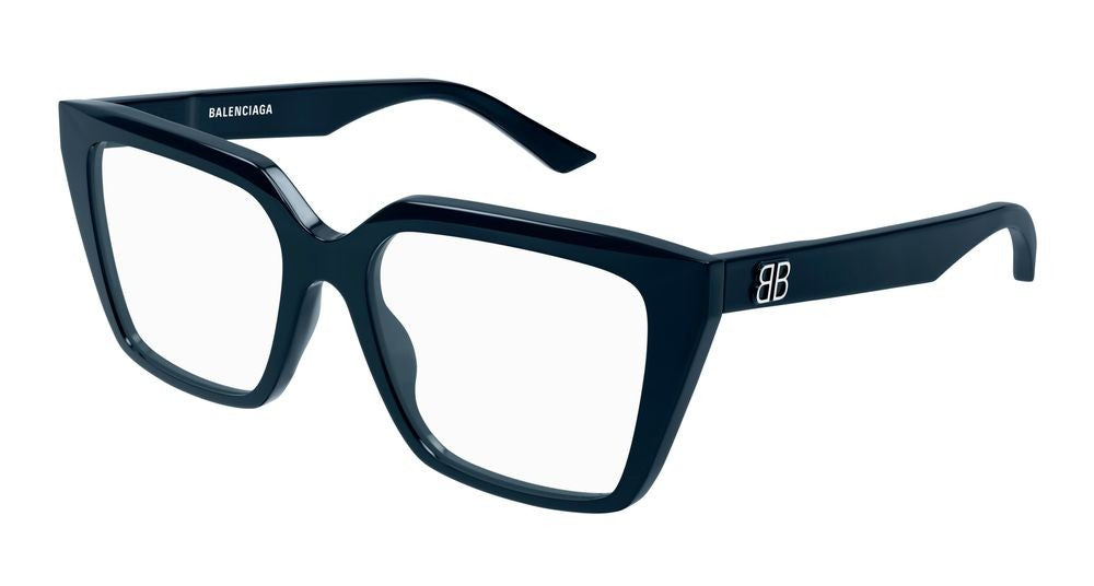 Balenciaga Blue Glossy Acetate Oversized Square Eyeglasses
